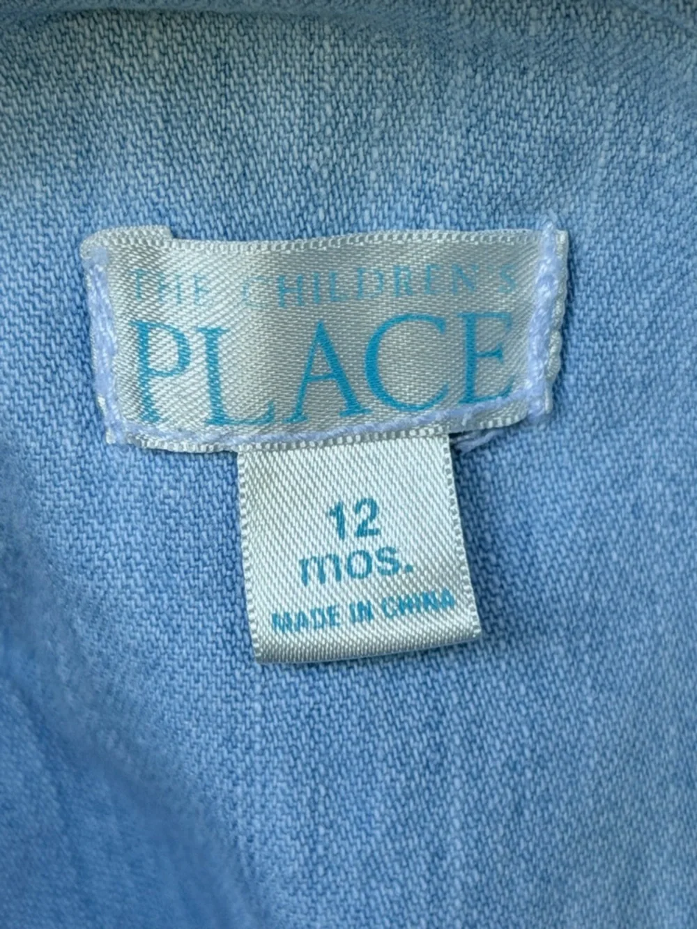 The Children's Place Light Blue Denim Overalls with Car Patch